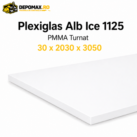 Plexiglas Alb Ice 1125 PMMA turnat 30 x 2030 x 3050 mm